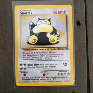 1990’s rare vintage Snorlax Pokémon card 27/102